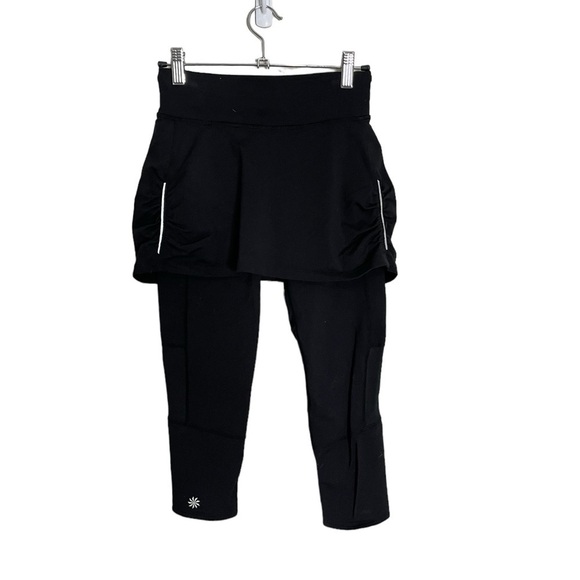 Athleta Black 2-in-1 Skirted Leggings Crop XXS - Picture 1 of 6